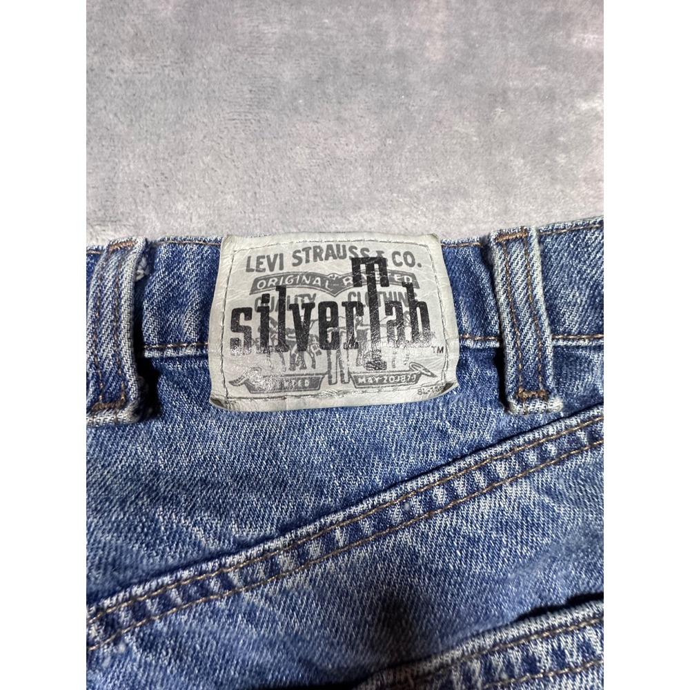 Vintage Levis SilverTab Baggy Jeans 36x30 Medium Wash Denim Made in USA 90s - Picture 10 of 13